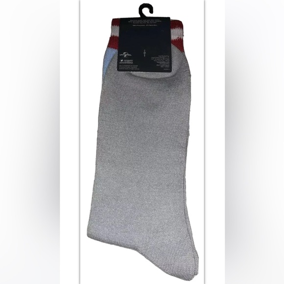 Jaws Crew Socks 1 Pair Men 6.5-12 Gray Blue Red Icon Spielberg Horror Film Shark - Picture 2 of 9